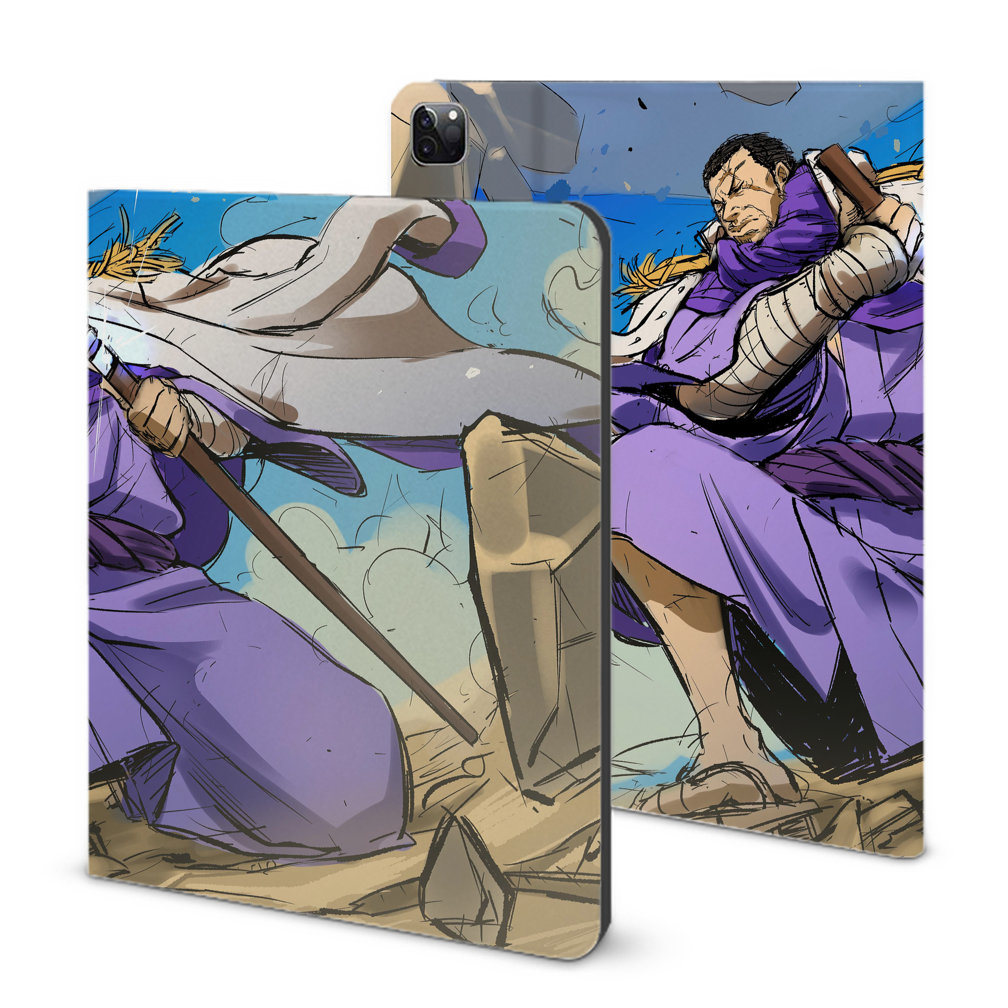 （画像用） ワンピース ONE PIECE IPad ケース ブック型 PUレザー TPU 耐衝撃 軽量 薄型 ペン収納なし 全面保護 IPad 各モデル対応